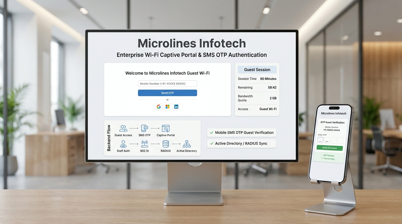 Wi-Fi Captive Portal SMS Authentication Microlines Infotech