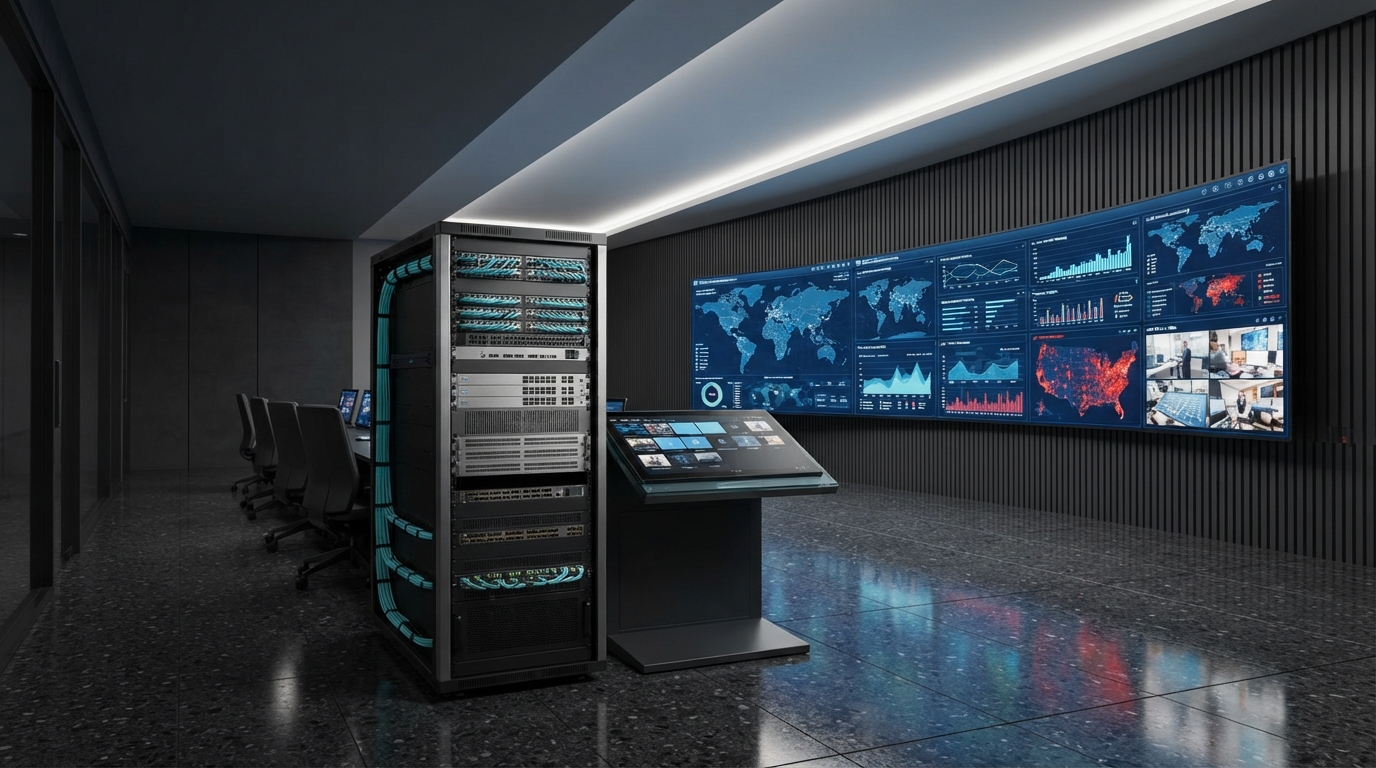 Mission-Critical Command Center Video Wall Matrix Control Station