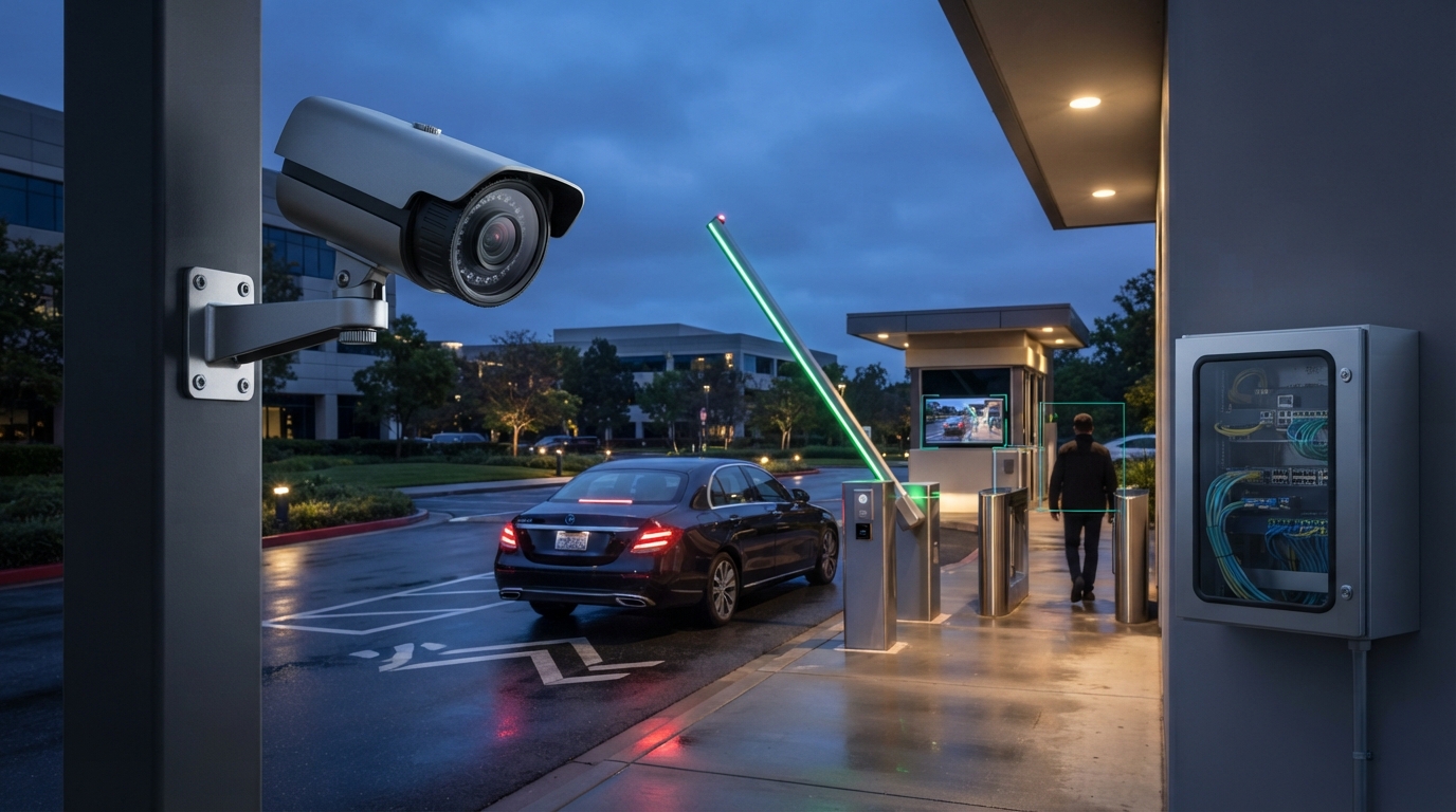 AI 4K CCTV Surveillance & ANPR Gate Automation