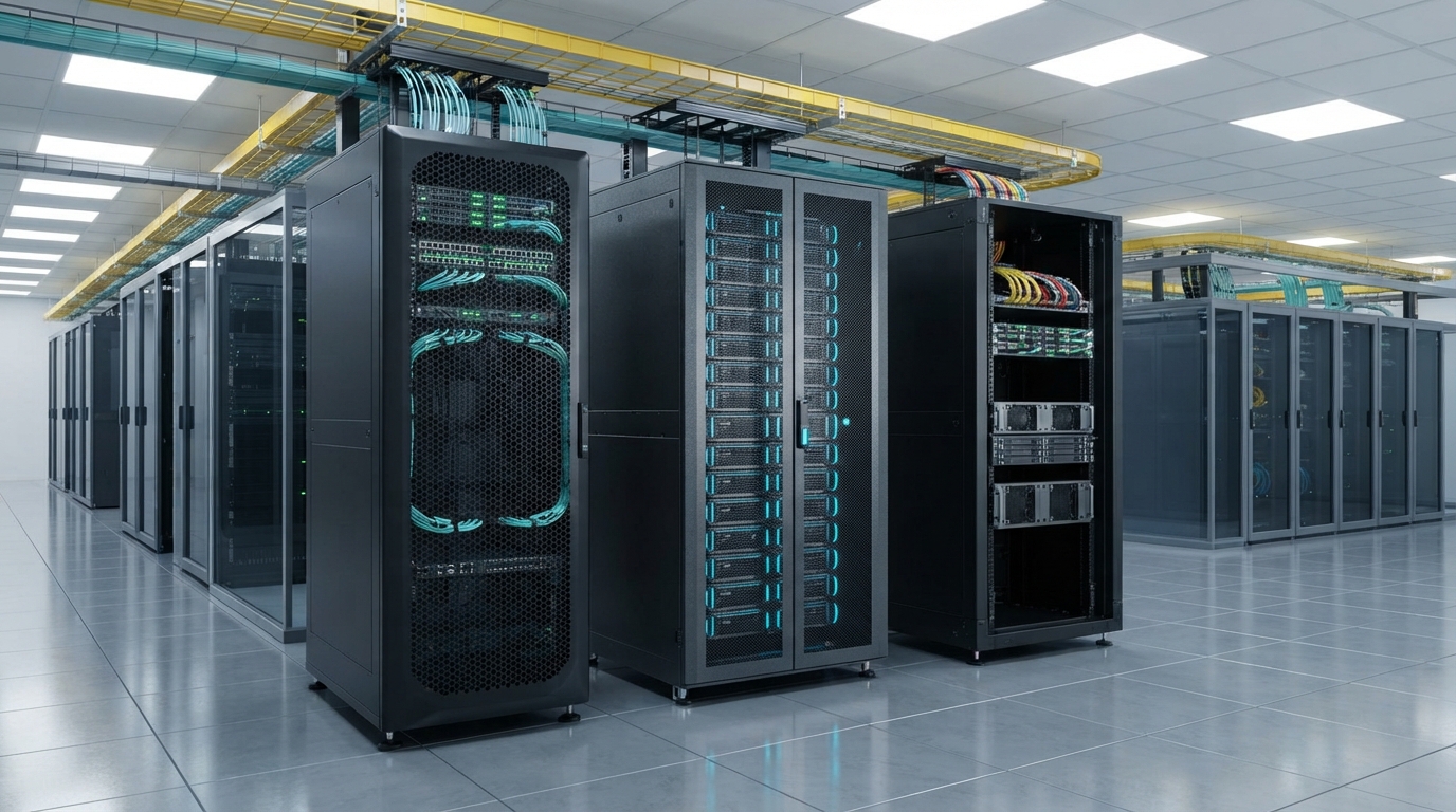High-Density 42U/48U Server Rack Cabinets in Data Center