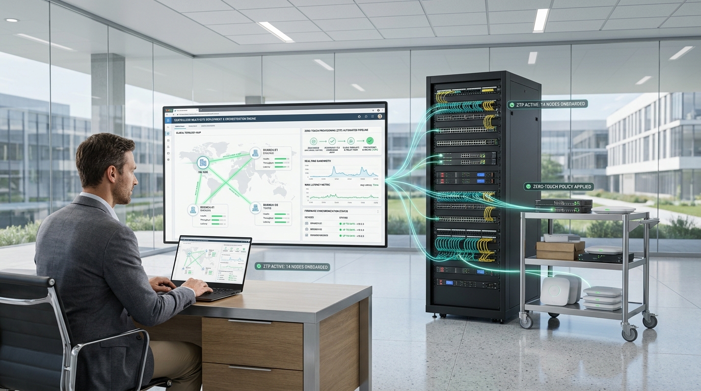 Cloud Wireless Management Console & Multi-Branch Topology