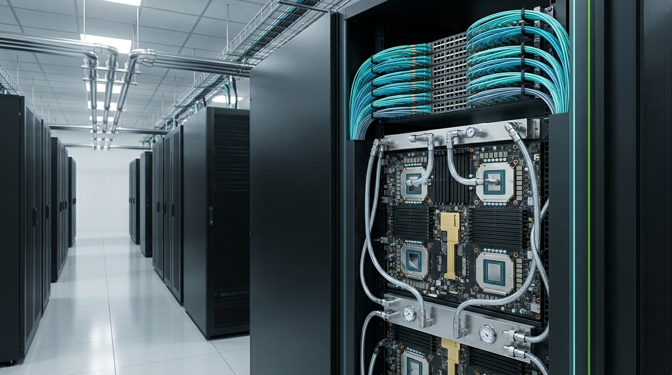 Server Room Liquid Cooling Plumbing & AI Cluster Operations Dashboard