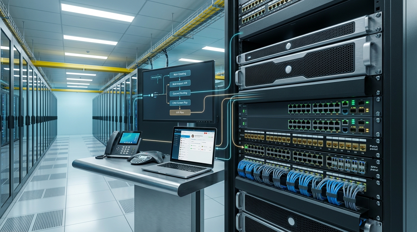 Enterprise IP Phone & IP-PBX Server Rack