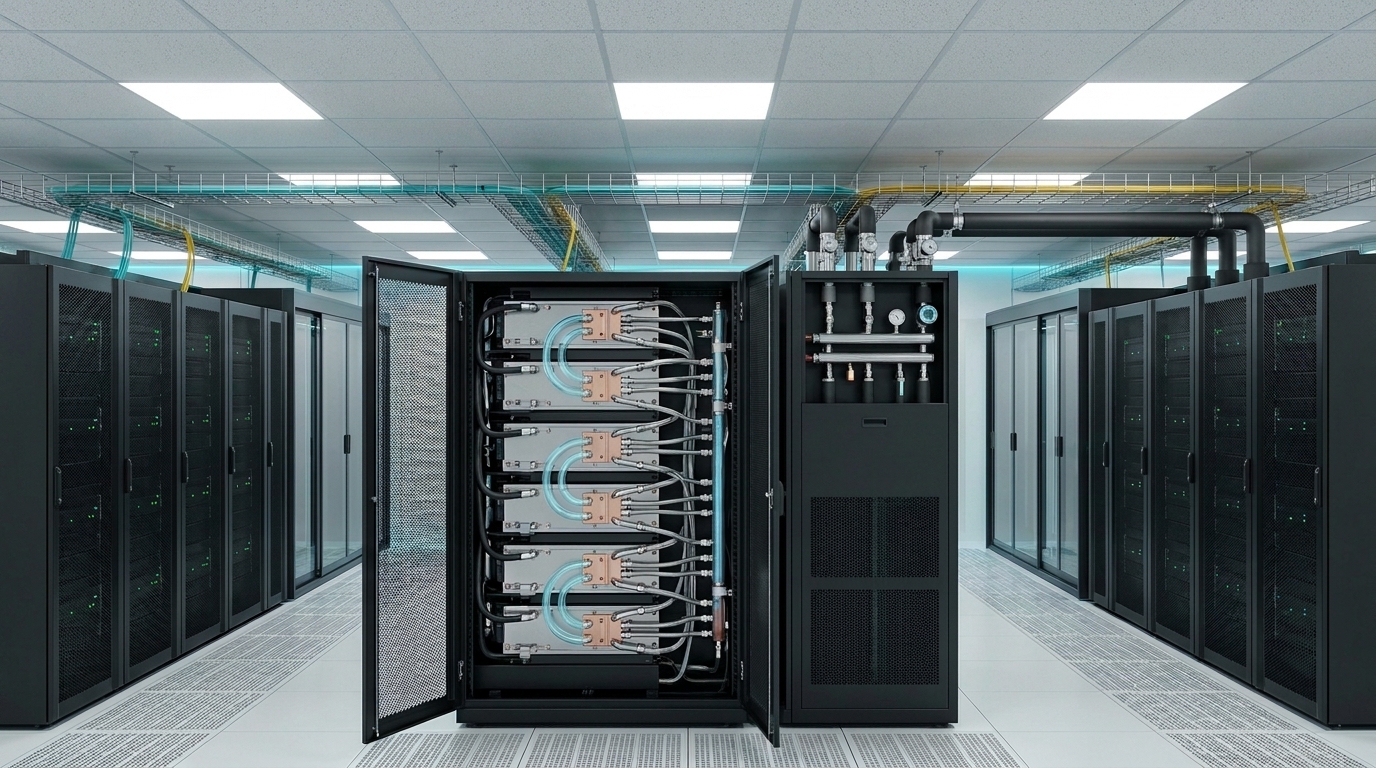 High-Density Liquid Cooled Server Rack & Chillers