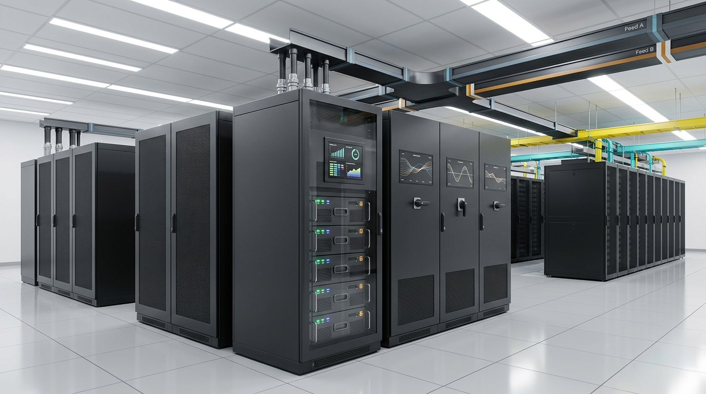 Lithium-Ion Battery Energy Storage Cabinet & Dual-Bus STS