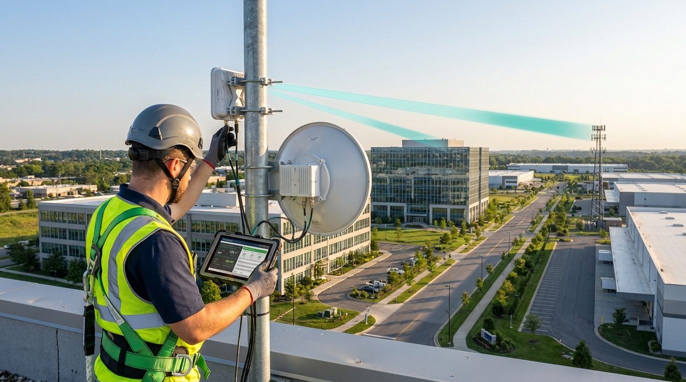 Outdoor Microwave Antenna & Tower Infrastructure
