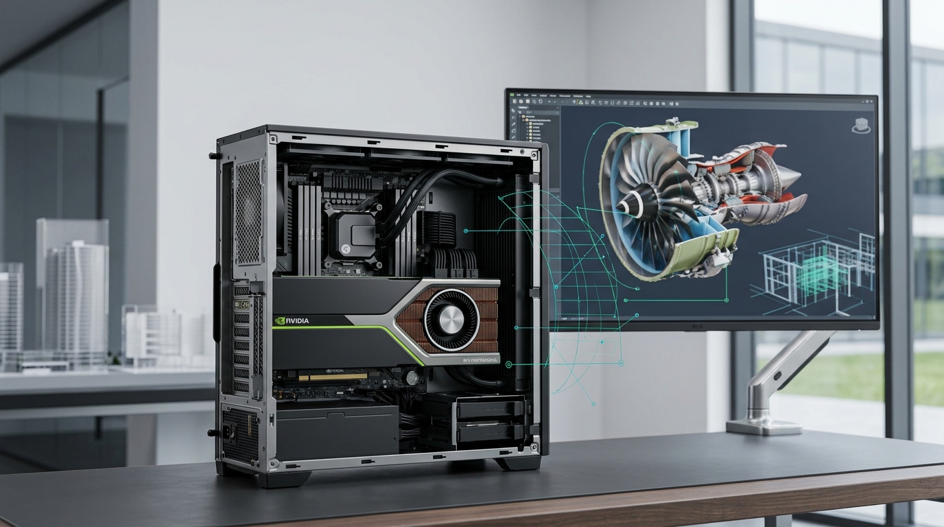 3D CAD Modeling & Architectural BIM Workstation with NVIDIA RTX Graphics