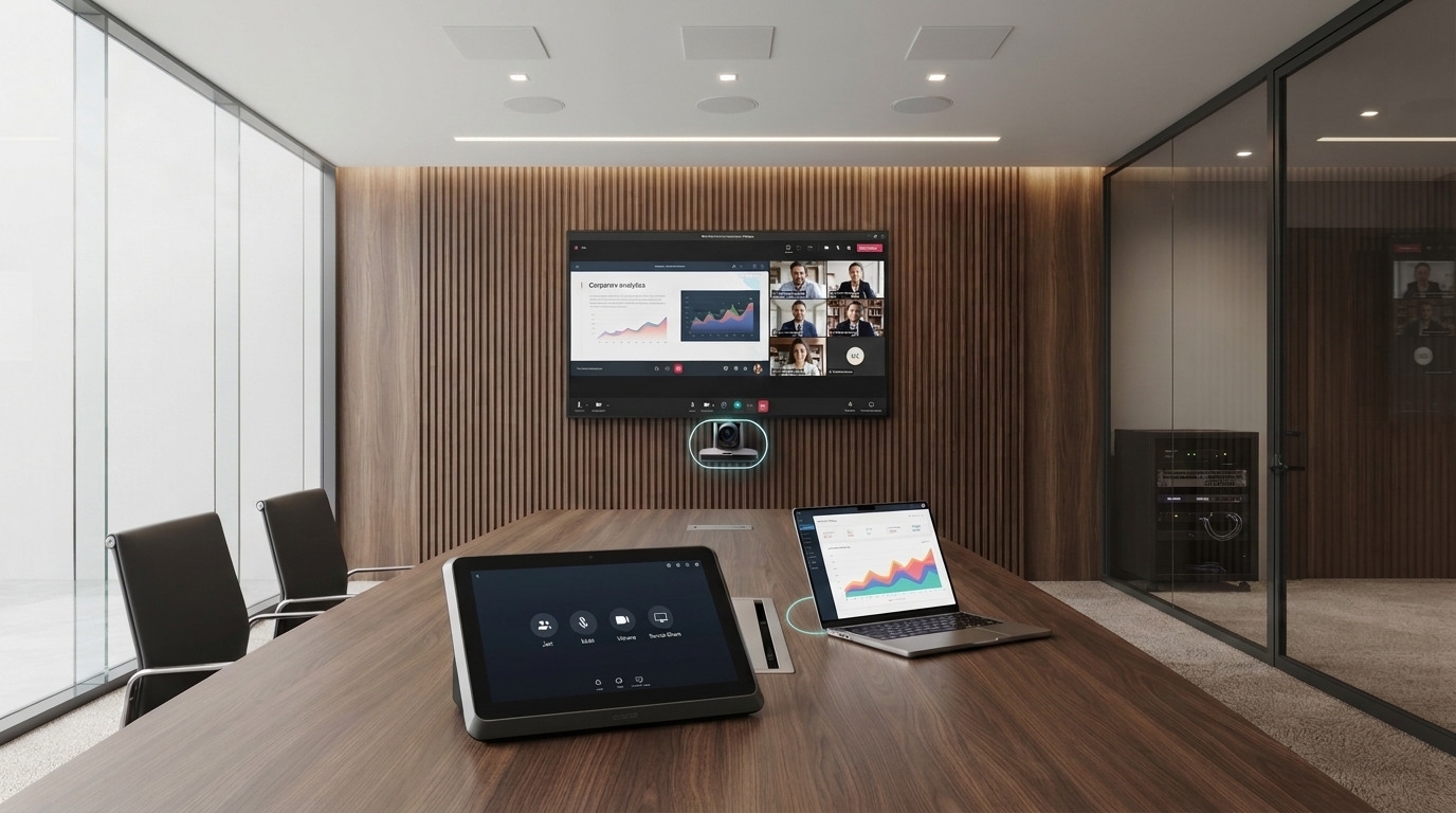 Executive Hybrid Meeting Room with Native Teams Console